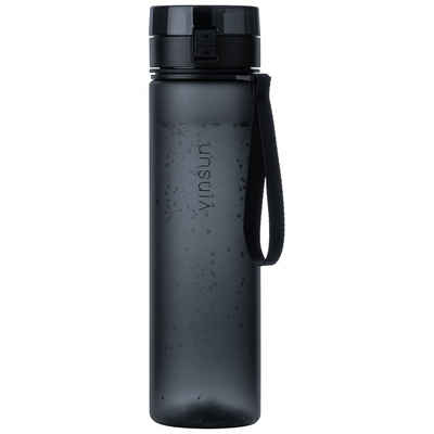 Vinsun Trinkflasche Trinkflasche 1L, Kohlensäure geeignet, auslaufsicher - Schwarz, BPA frei, Geruchs- und Geschmacksneutral, Kohlensäure, auslaufsicher