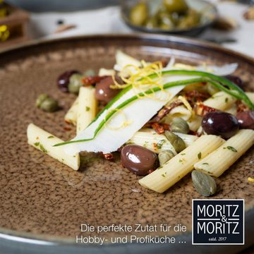 Moritz & Moritz Tafelservice Moritz & Moritz 4tlg Dinner Teller Beige Geschirr Set Reaktiv (4-tlg), 4 Personen, Steinzeug, Geschirrset zum Servieren