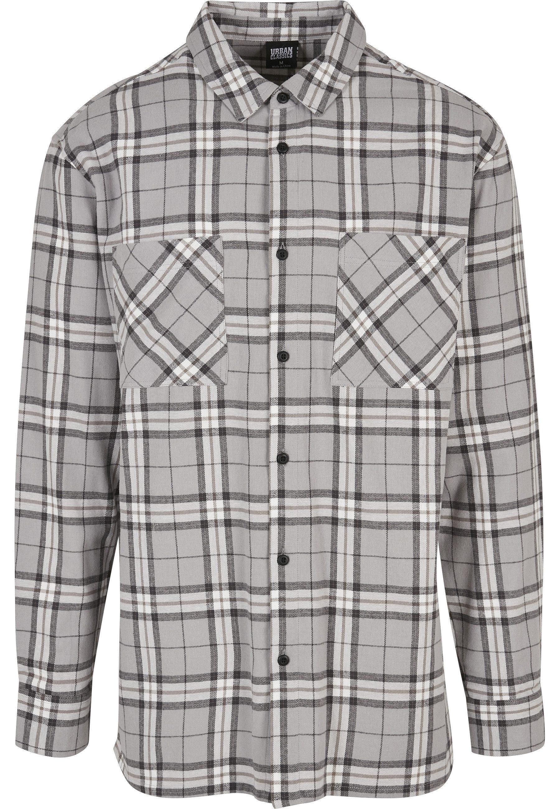 URBAN CLASSICS Kurzarmshirt Urban Classics Herren Long Oversized Grey Check günstig online kaufen