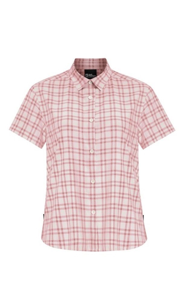 Jack Wolfskin Outdoorbluse Febla Shirt (feuchtigkeitsregulierend, atmungsaktiv) Kurzarm pink