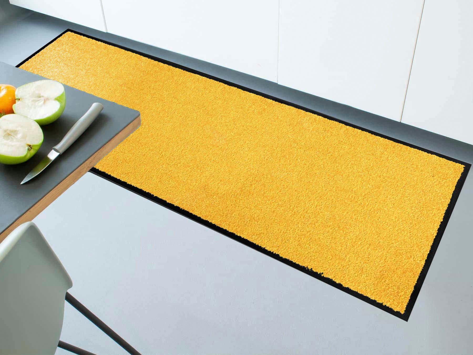 Fußmatte Schmutzfangmatte CLEAN 8 Höhe: ocker Textil, Uni-Farben, PRO, Primaflor-Ideen Schmutzfangmatte, UV-beständig, in mm, waschbar rechteckig