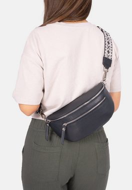 Seasons of April Umhängetasche Crossbody Bag Pia, Mittelgroße Umhängetasche aus 100% Leder mit breitem Gurt und 2 Zipper