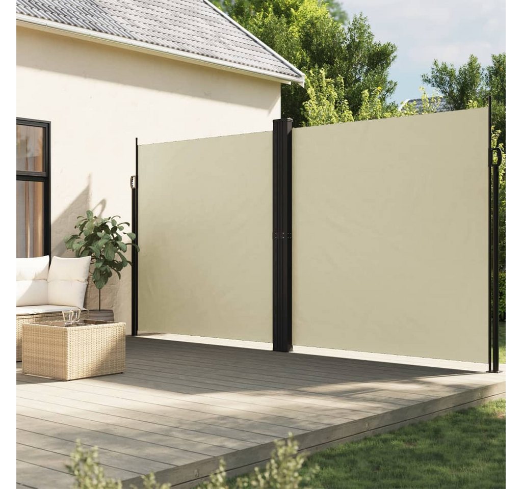 Thumbnail - vidaXL Seitenmarkise Sichtschutz Windschutz Ausziehbar Creme 220x1000 cm