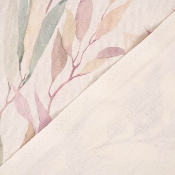 Vorhang SCHÖNER LEBEN. Vorhang Aquarell Blätter Blüten Schmetterling weiß pa, SCHÖNER LEBEN., Smokband (1 St), blickdicht, Baumwolle, handmade, made in Germany, vorgewaschen
