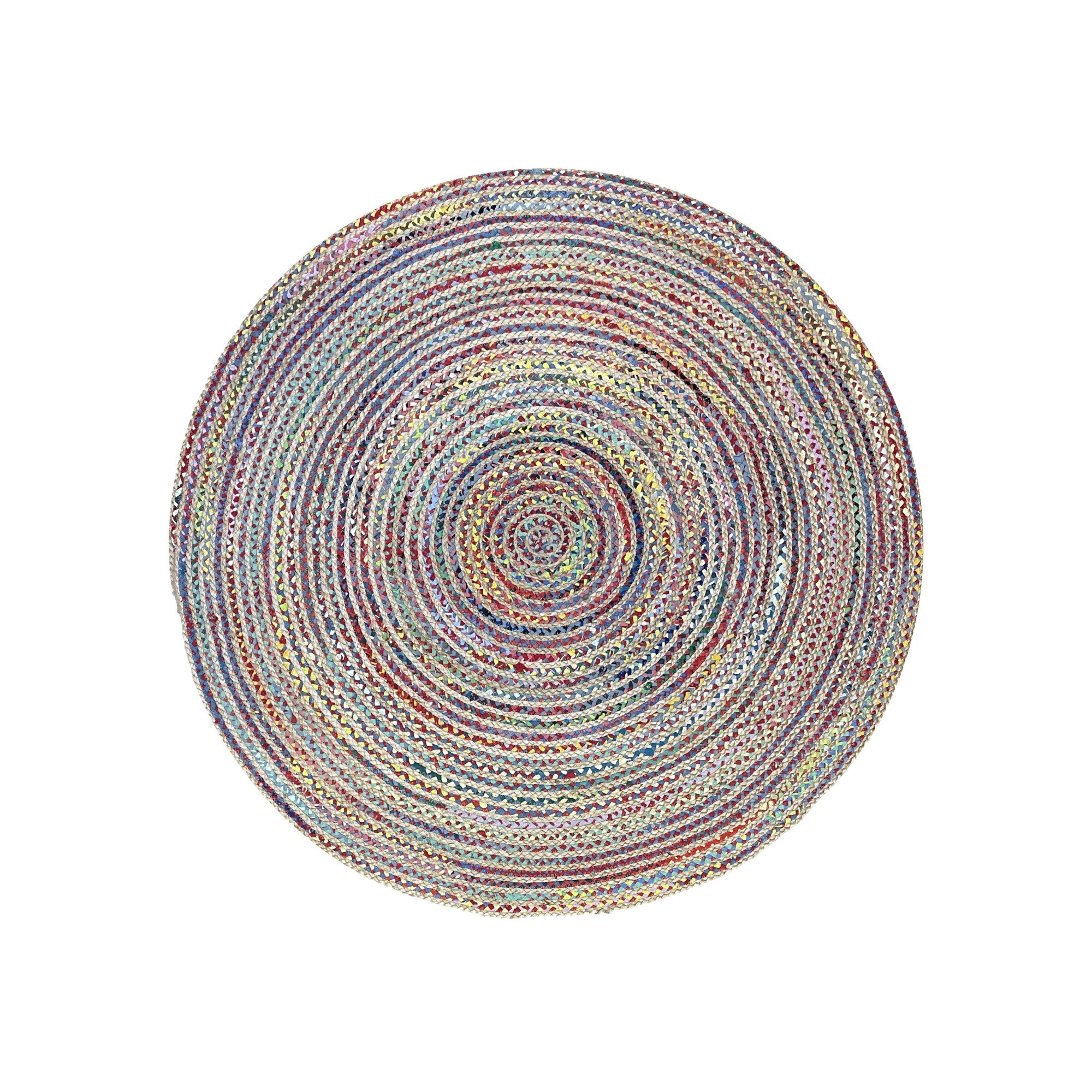 Wohnando Teppich MY-RUG Teppich Boho Circles, aus Jute & Baumwolle 100x100 günstig online kaufen