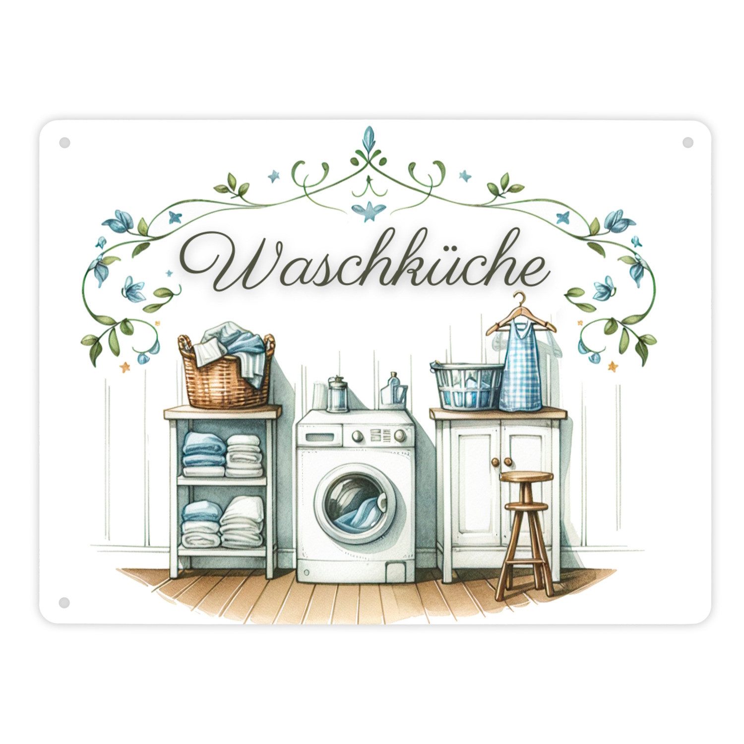 speecheese Metallschild Waschküche Metallschild XL in 21x28 cm günstig online kaufen