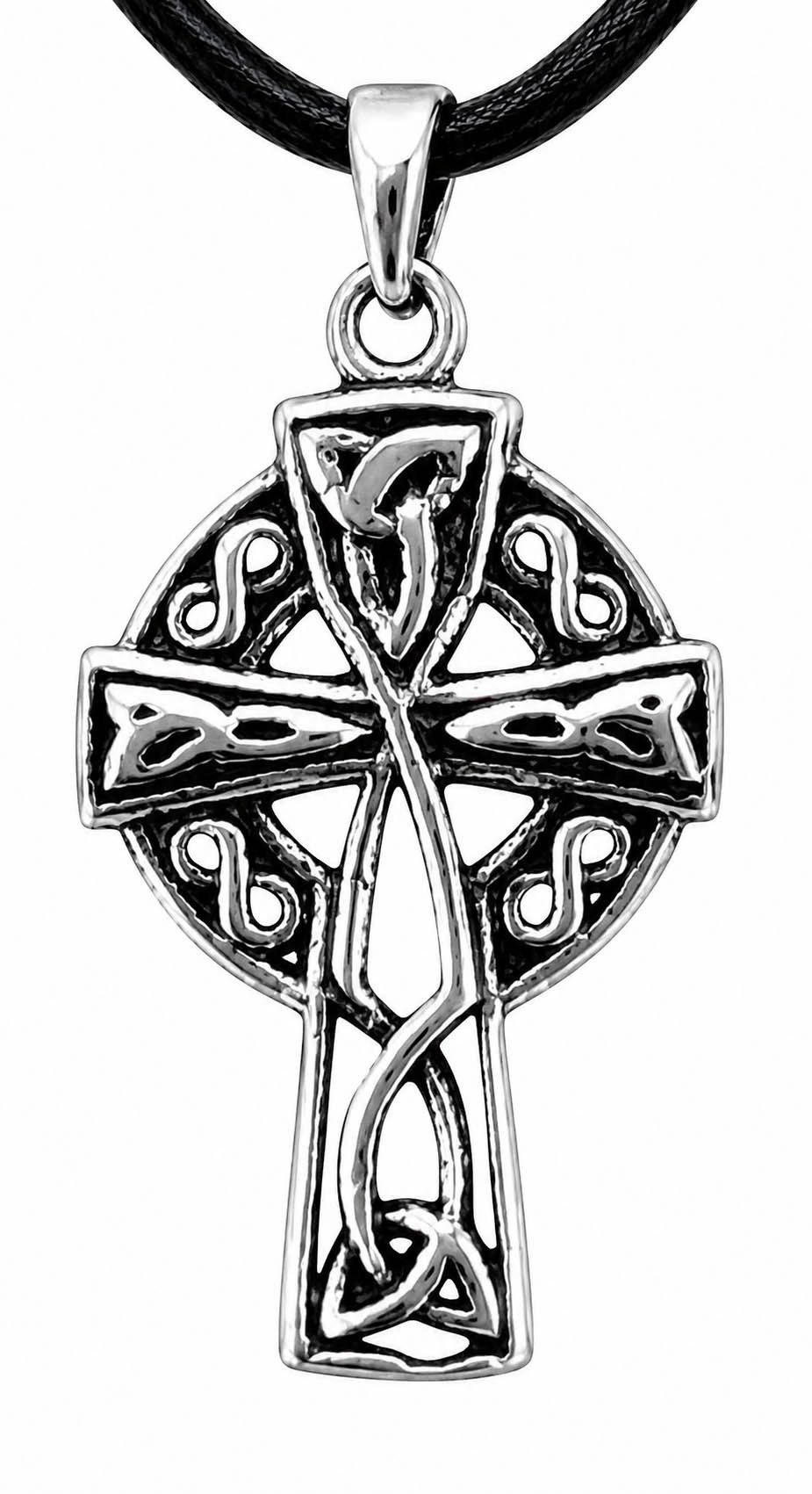 Kiss of Leather Kettenanhänger Keltenkreuz 925 Silber Anhänger Silberkette keltisches Kreuz Radkreuz, Anhänger
