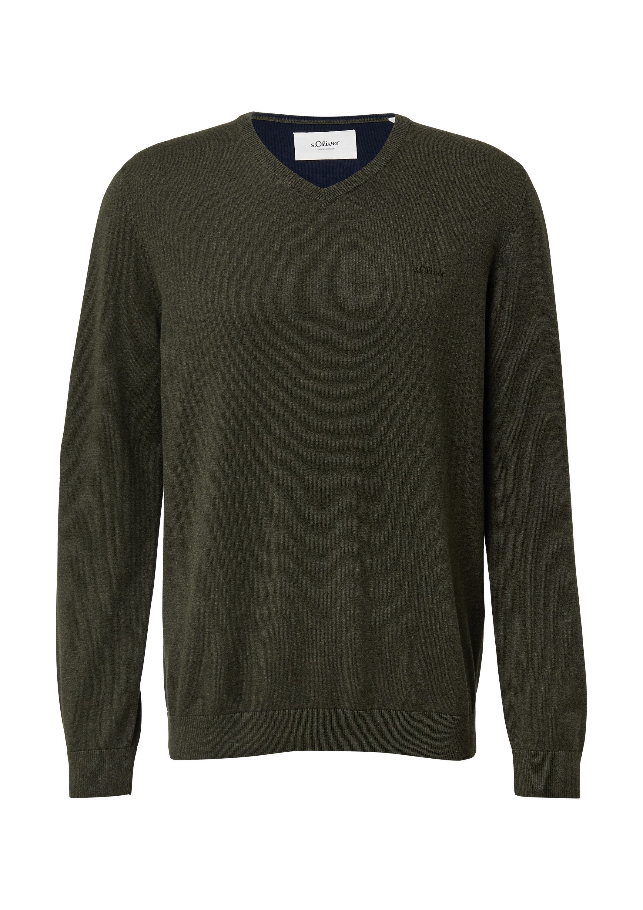 s.Oliver Longpullover Strickpullover Strickpullover mit Logo-Stickerei günstig online kaufen