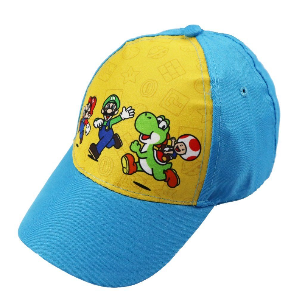 Super Mario Baseball Cap Super Mario Yoshi Luigi Kinder Basecap Gr. 52 bis 54 Gelb
