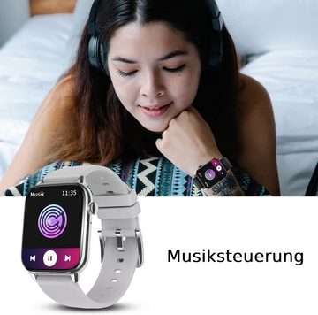 Deunis Smartwatch (1,9 Zoll, Android iOS), Sportuhr mit Telefonfunktion für kompatibel mit Fitness Tracker