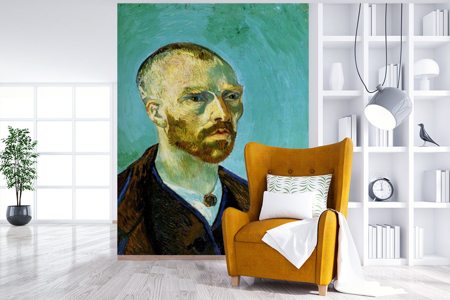 (4 - MuchoWow Wohnzimmer, St), Montagefertig Vincent Vinyl gewidmet Wandtapete Matt, Gogh, für van bedruckt, Fototapete Gauguin Tapete