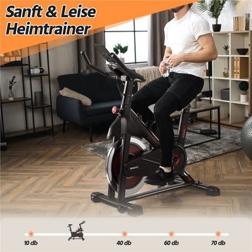 Yaheetech Fitnessbike, Heimtrainer Fahrrad für Zuhause mit LCD Display Verstellbar