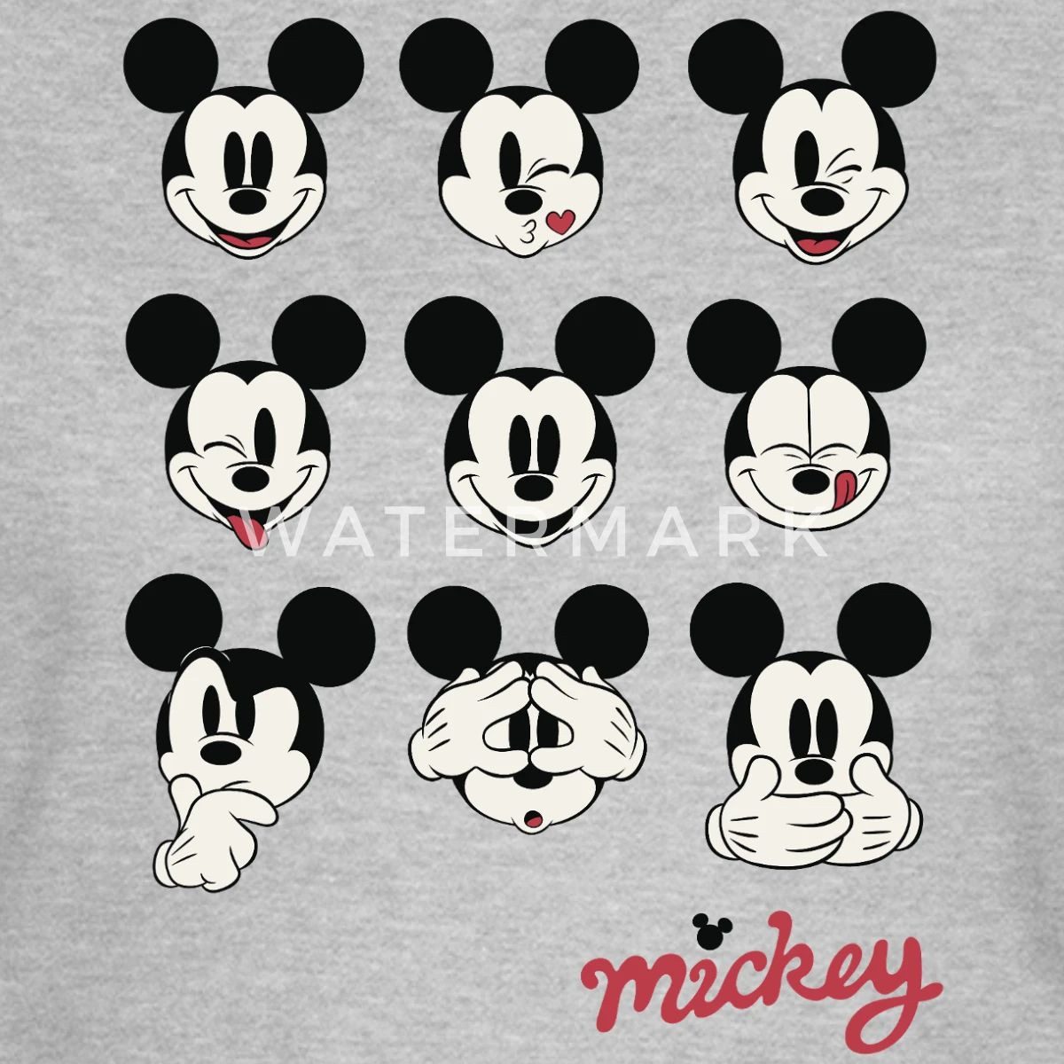 Spreadshirt T-Shirt Mickey & Minnie Mickey Mouse Gesichtsausdrücke Frauen T-Shirt (1-tlg) Slim Fit, fällt klein aus