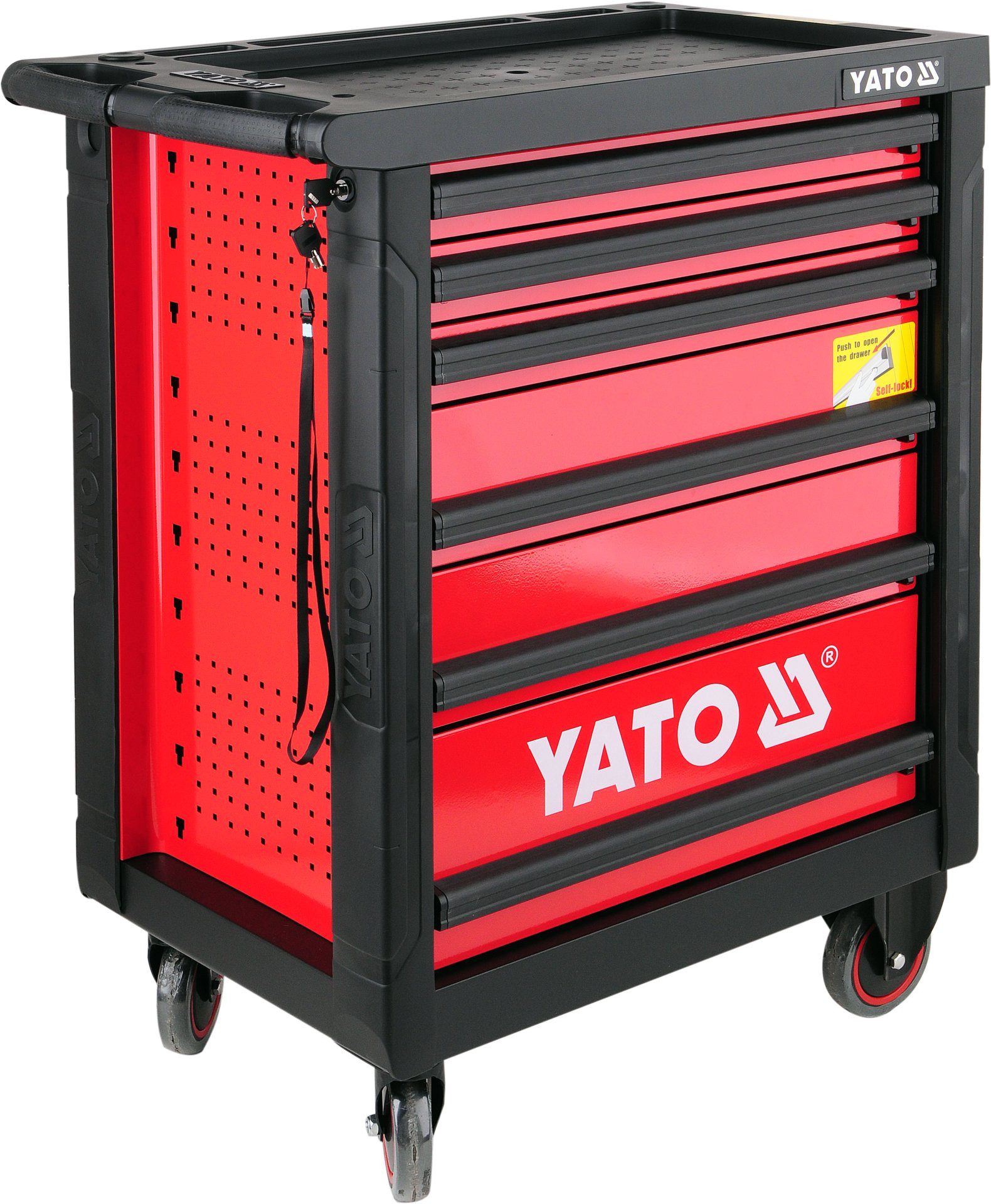 Yato Werkstattwagen Werkstattwagen 958x766x465mm inkl. Werkzeug 177-teilig, Stabil