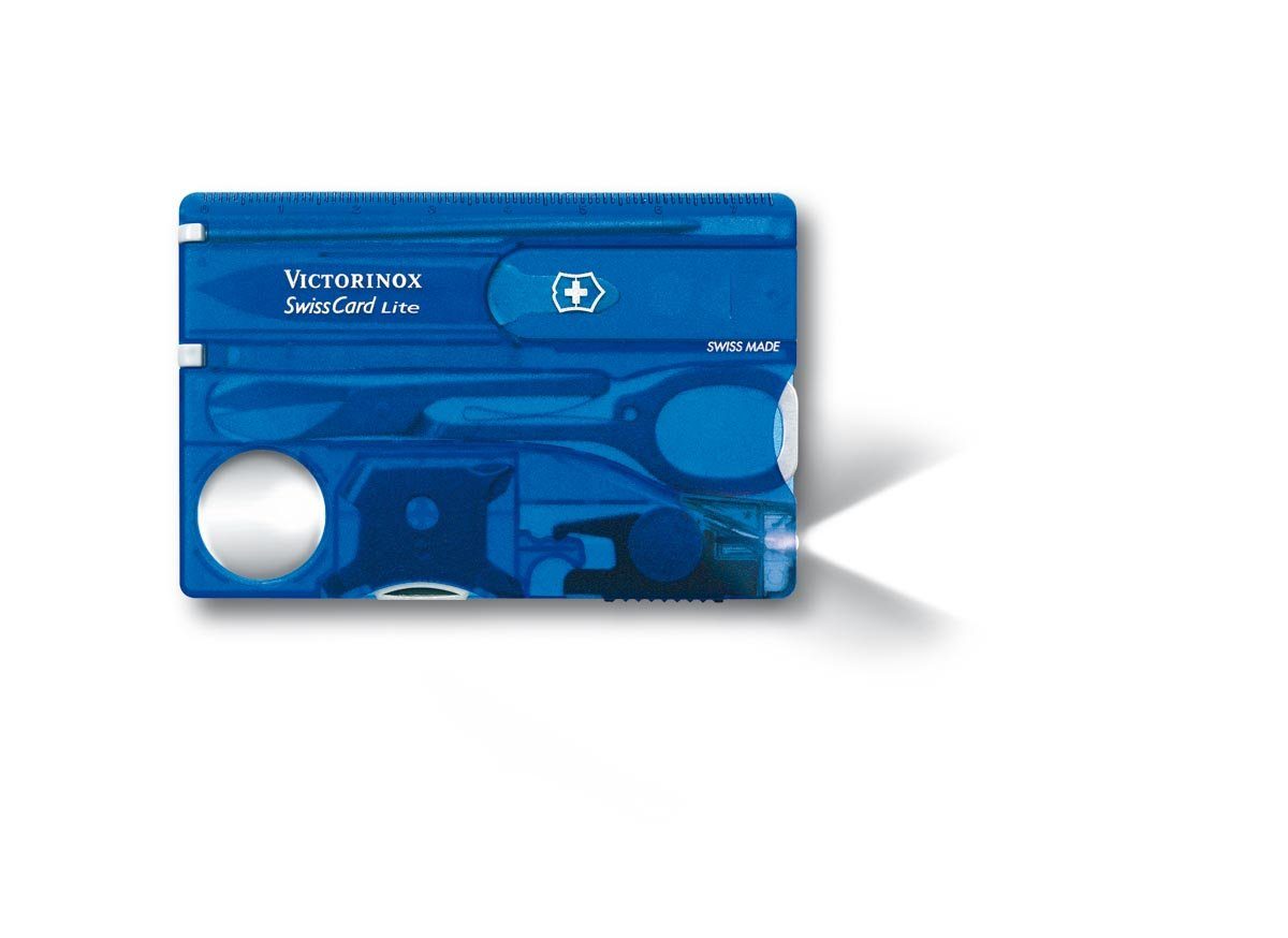 Victorinox Taschenmesser Swiss Card Lite, blau transparent