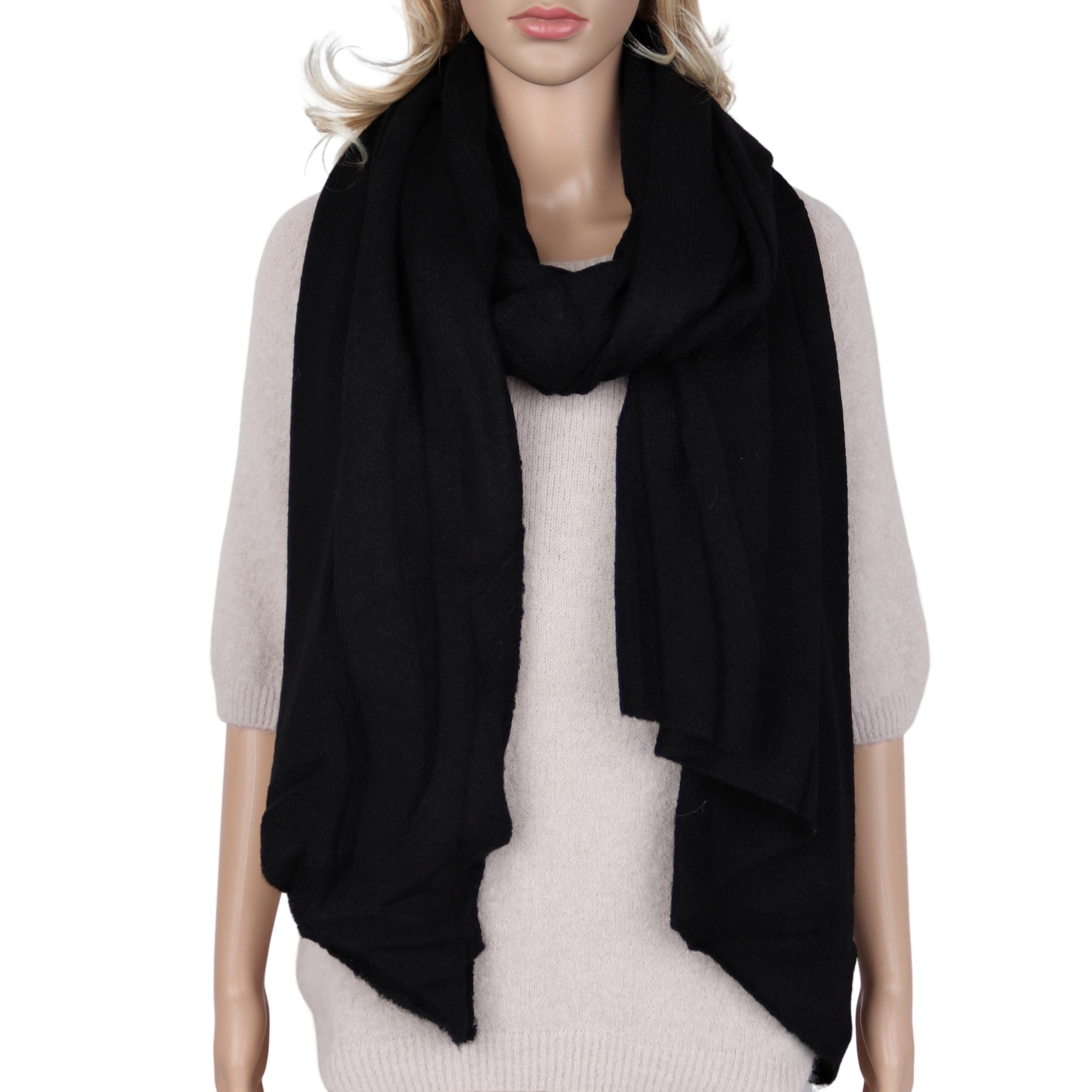 MIRROSI Modeschal weicher und warmer Schal Strick Unifarbe Meliert, Asymmet günstig online kaufen