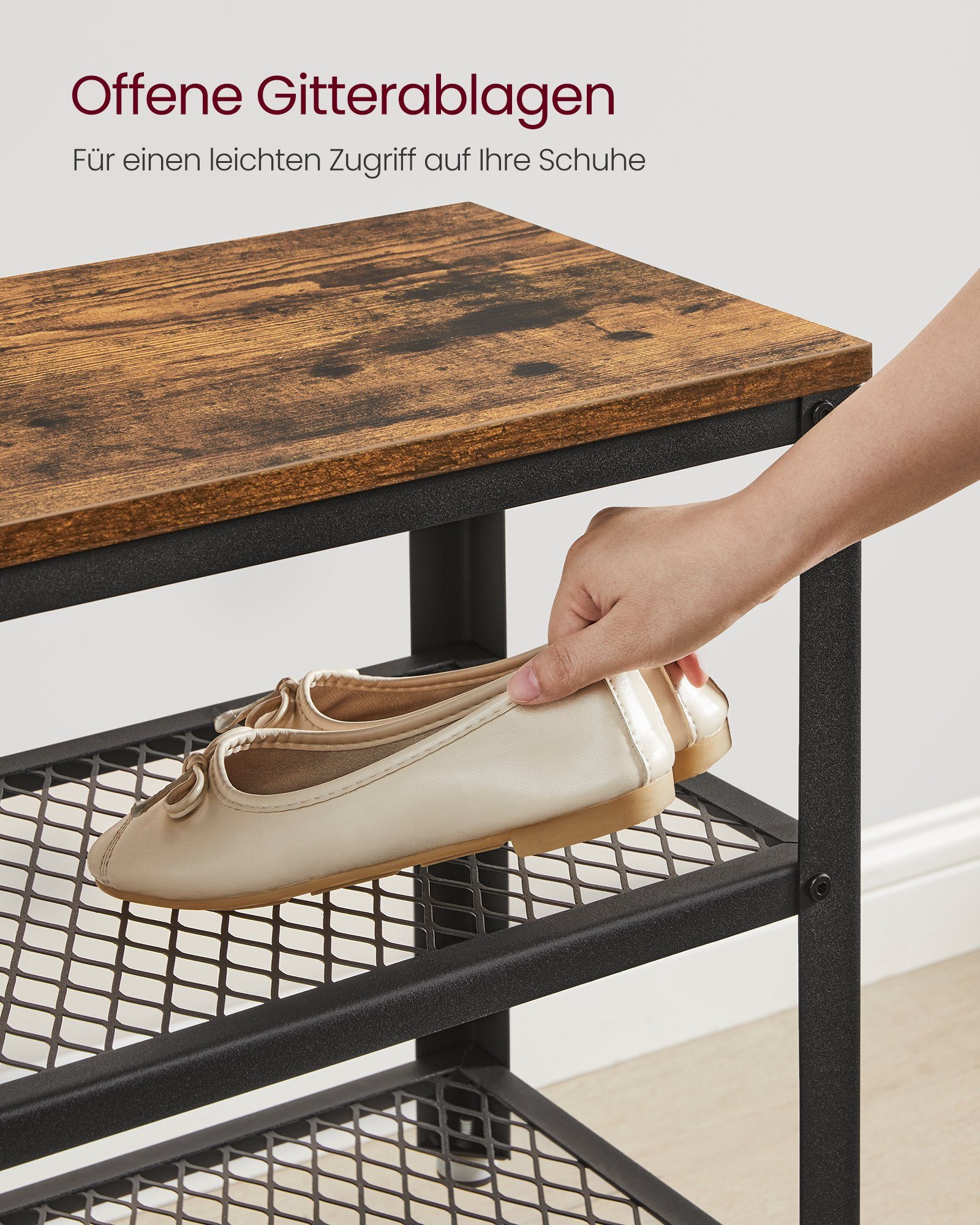 cm Schuhbank, Schuhregal, (L vintage B x VASAGLE x 30 x x 45 H) 73