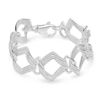 NKlaus Silberarmband Armband 925 Sterling Silber 22cm Designer Kette Da (1 Stück), Made in Germany