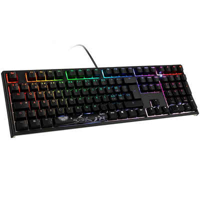 Ducky ONE 2 Backlit Gaming-Tastatur (MX-Silent-Red, RGB-LED, CH-Layout, mechanisch, ABS Tastenkappen, Schwarz)