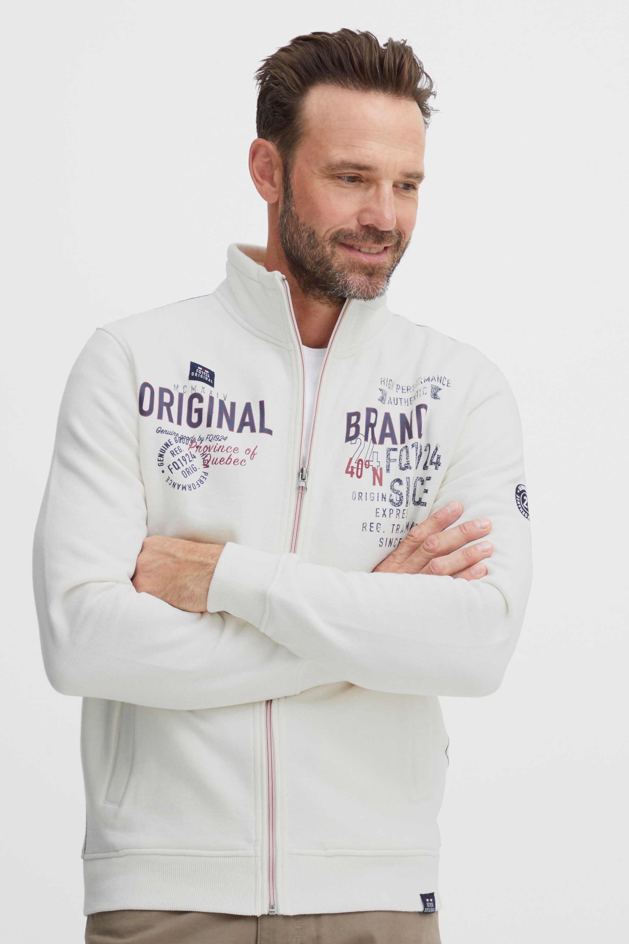 FQ1924 Sweatjacke FQLenne Sportliche Sweatjacke mit Stehkragen