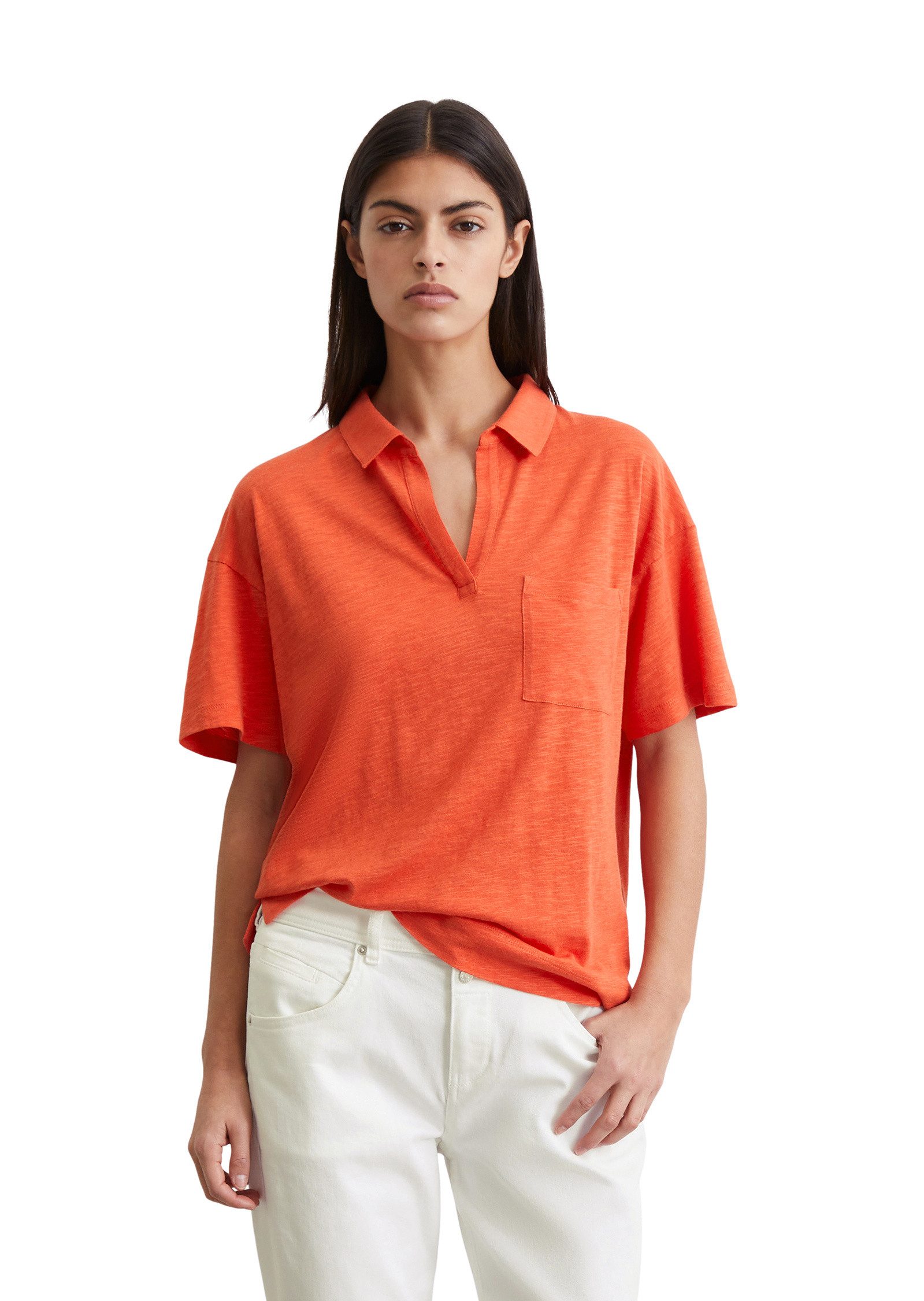 Marc OPolo Poloshirt "aus Organic Cotton-Viskose-Mix" günstig online kaufen