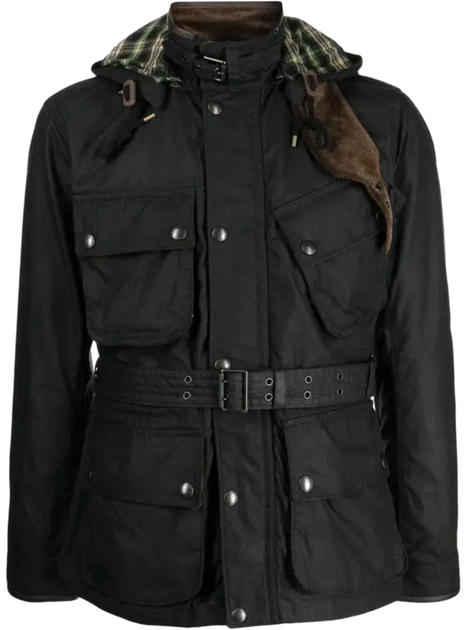 Polo Ralph Lauren Fieldjacket Waxed Jagd Jacke mit Kapuze Gürtel Abnehmbare Kapuze mit Druckknopf & Riemen