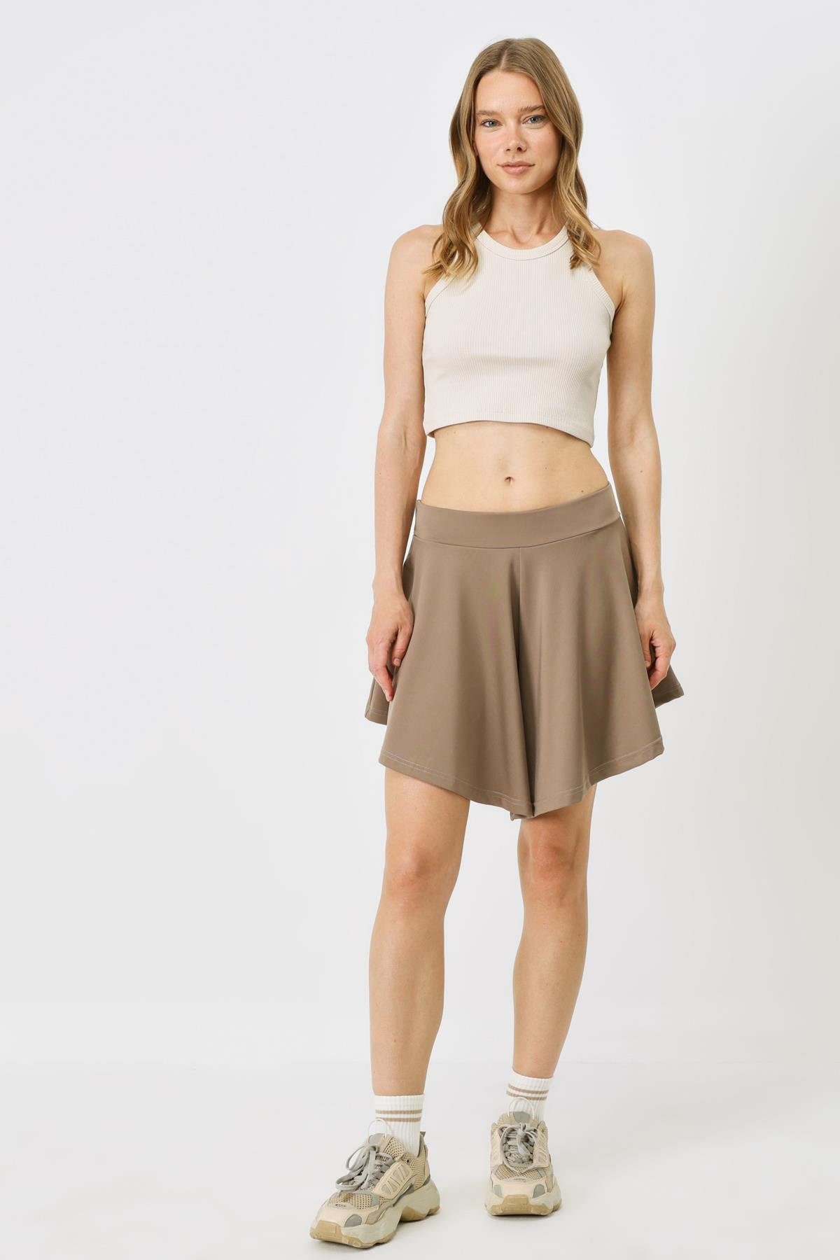 C&CITY Blusenbody Damen Halterneck Ripp Stretch Crop Top