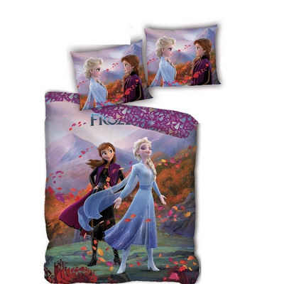 Bettwäsche »Disney Die Eiskönigin 2 Anna Elsa Mikrofaser Kinderbettwäsche Set«, Disney Frozen, Deckenbezug 135-140x200 cm - Kissenbezug 63x63 cm