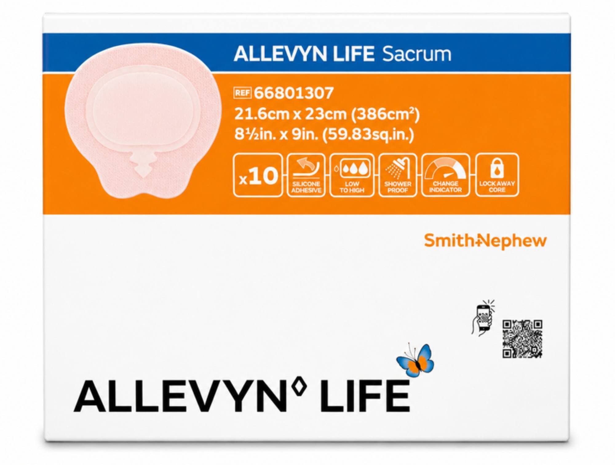 Smith & Nephew Wundpflaster ALLEVYN Life Sacrum gr.21,6x23cm Silik.Schaumverb.