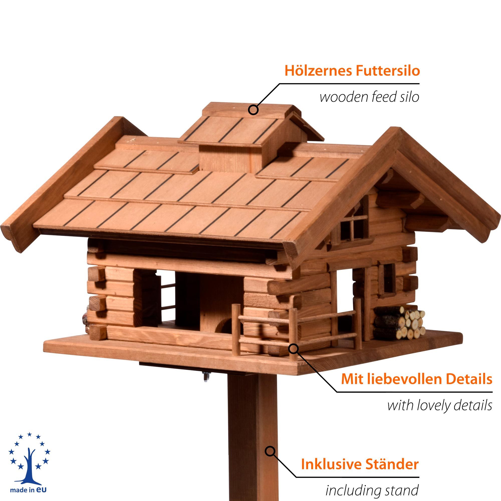 dobar Vogelhaus Vogelfutterhaus "Tirol" mit Ständer