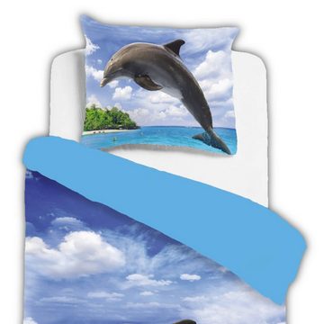 Bettwäsche Delfin Insel, ESPiCO, Renforcé, 2 teilig, Karibik, Meer, Delphin, Ozean