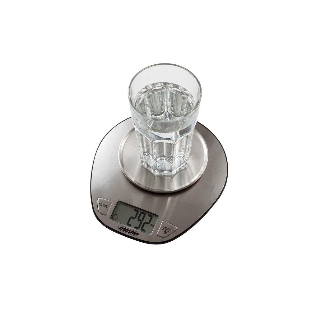 Mesko Küchenwaage MS 3152, digital, mit Schüssel, LCD-Anzeige, Tara-Funktion, aus Edelstahl