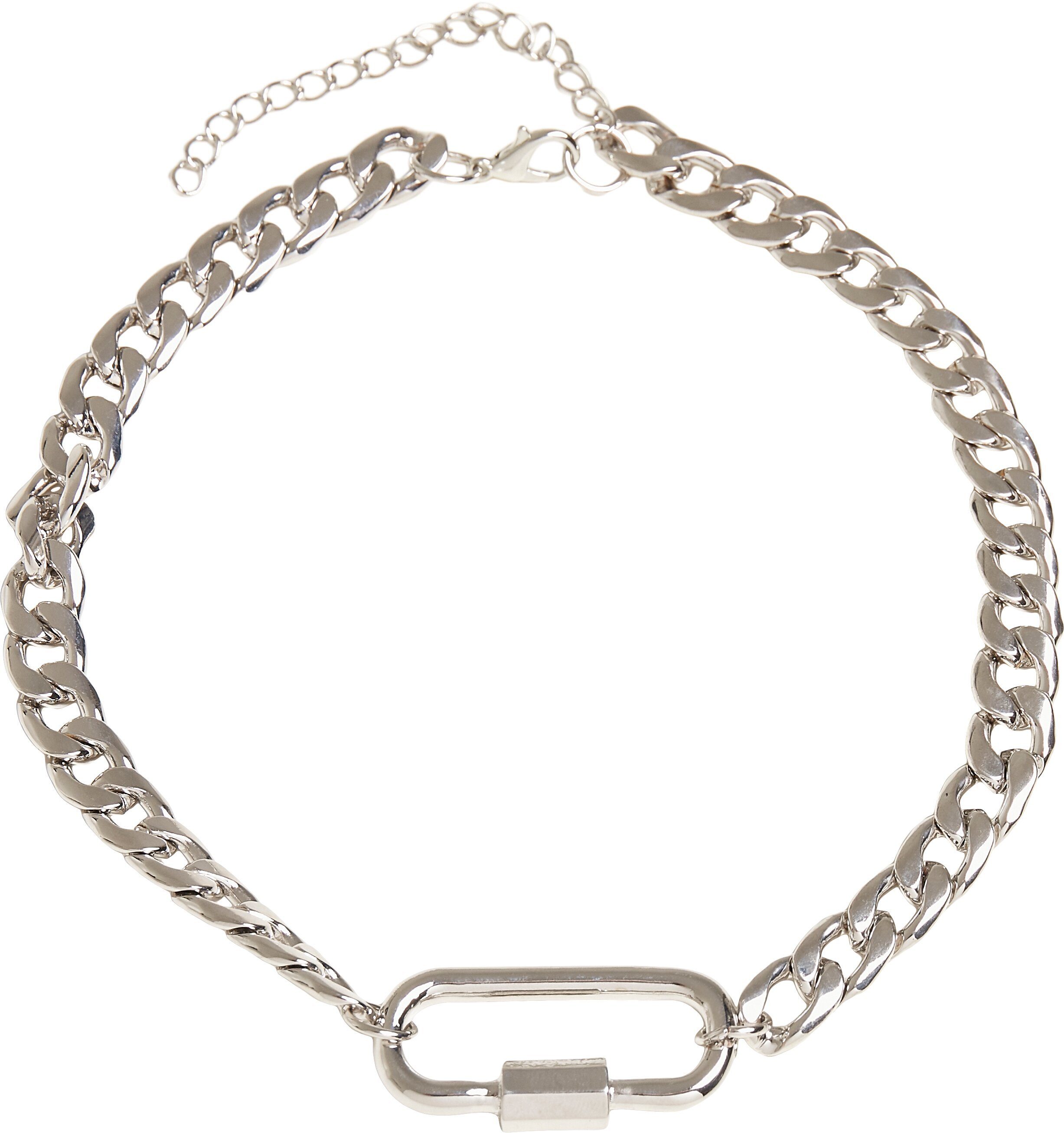 URBAN CLASSICS Edelstahlkette Accessoires Fastener Necklace silver