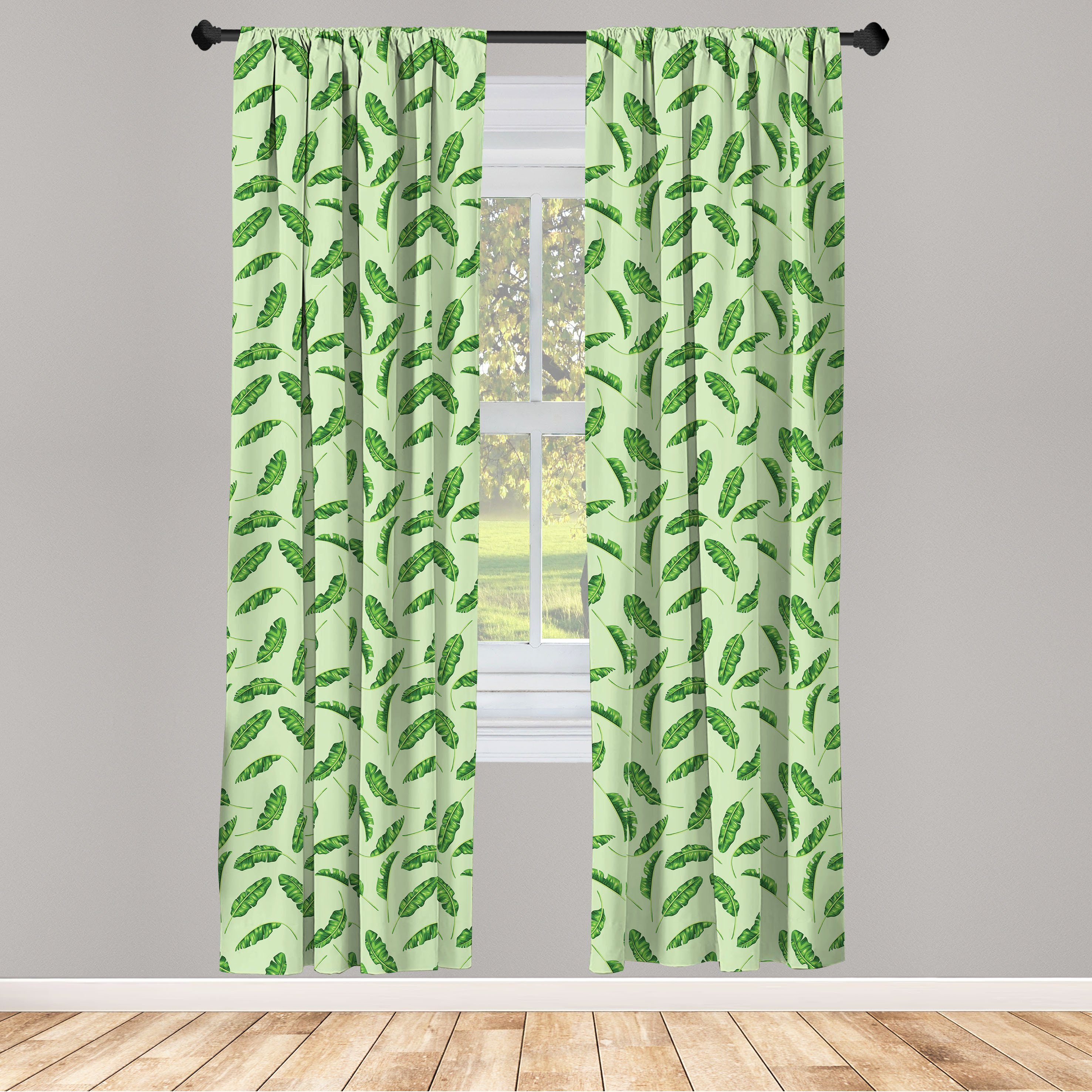 Gardine Vorhang für Wohnzimmer Schlafzimmer Dekor, Abakuhaus, Microfaser, Bananenblatt Ökologie Botanik
