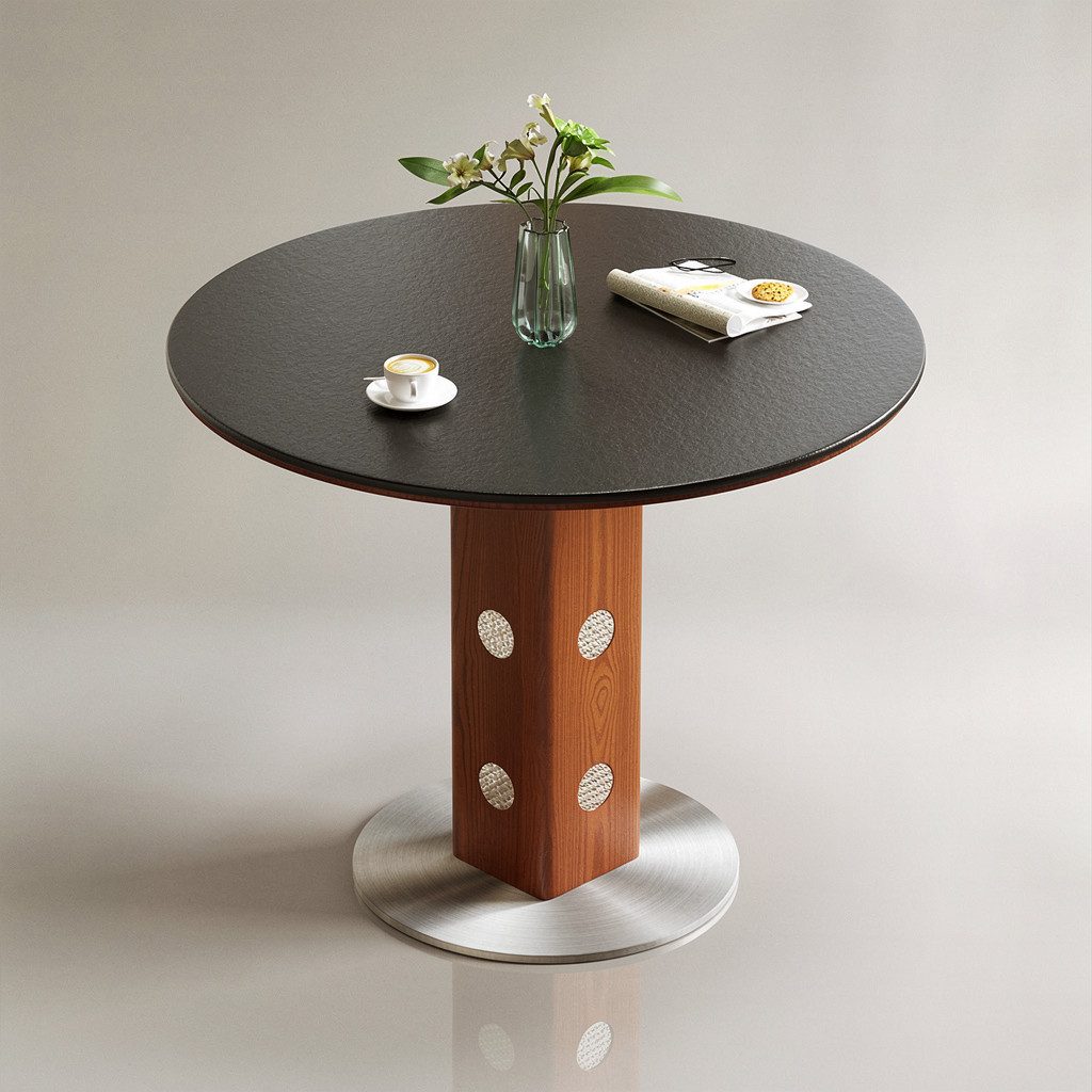 oleyluckidea Esstisch Sintersteinplatte, Holz-Metallgestell, modern (Set, ein Esstisch), Breite 90 cm