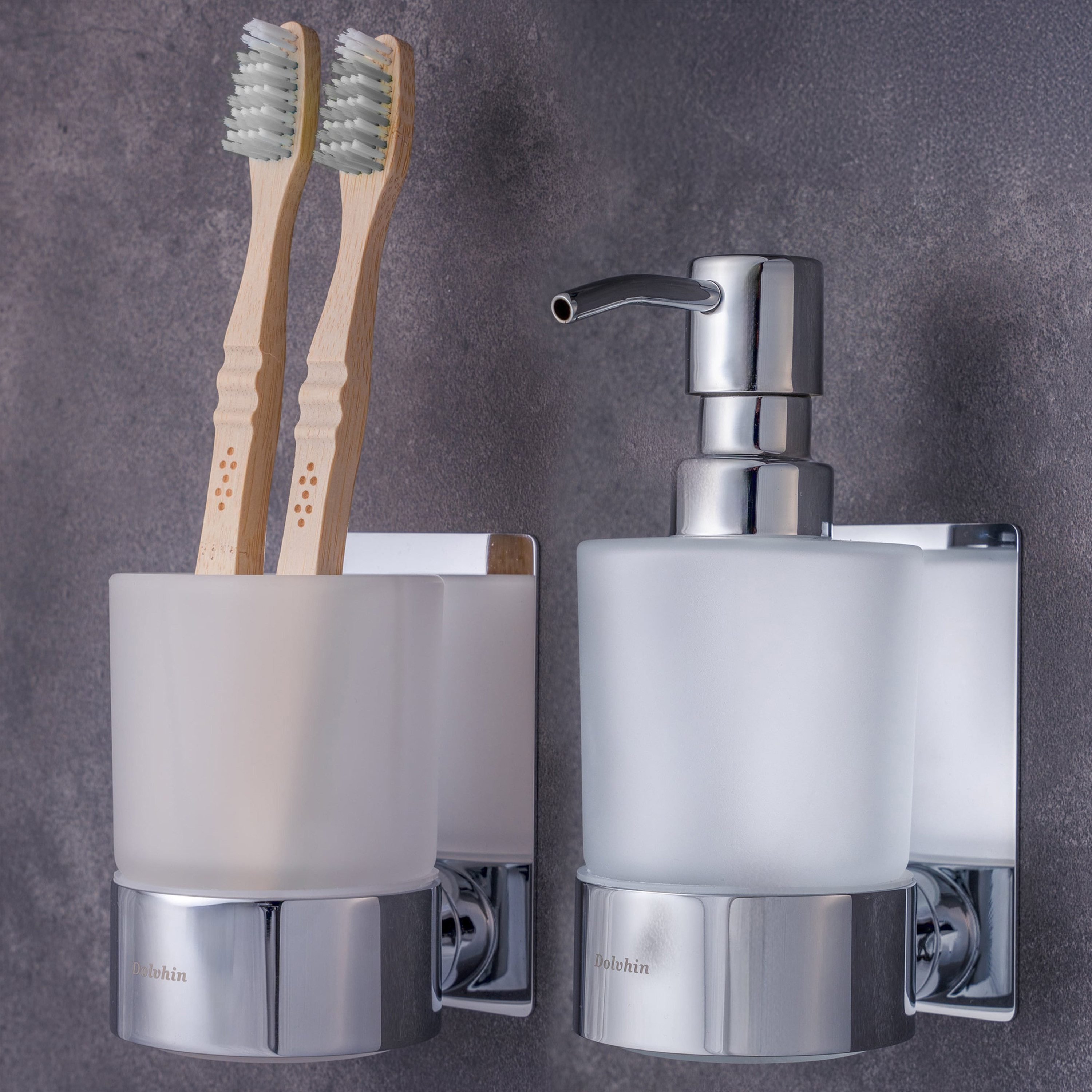 Dolvhin Seifenspender und Zahnputzbecher Set, Glas Handseifenspender & Zahn günstig online kaufen