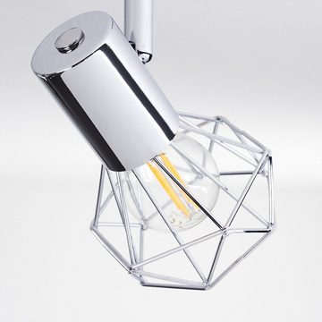 hofstein Deckenleuchte »Conco« Deckenlampe aus Metall in chrom, ohne Leuchtmittel, 3000 Kelvin, mit verstellbaren Strahlern, 4xE14, moderner Spot mit Gittern