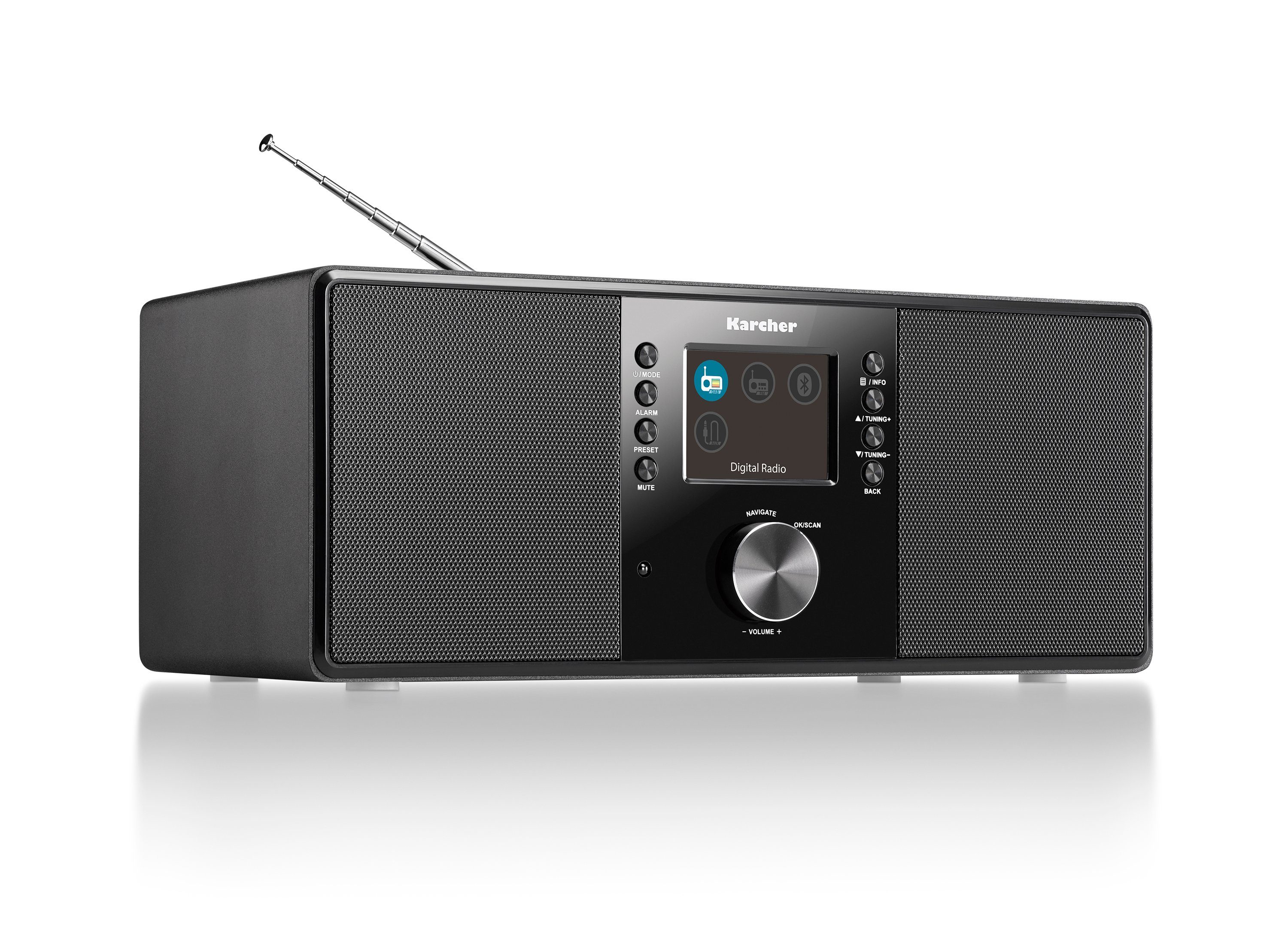 Karcher DAB 5000+ Digitalradio (DAB) (DAB+, UKW (FM), 10 W, DAB+ / UKW-RDS, AUX-IN, Bluetooth, Wecker mit Dual-Alarm)