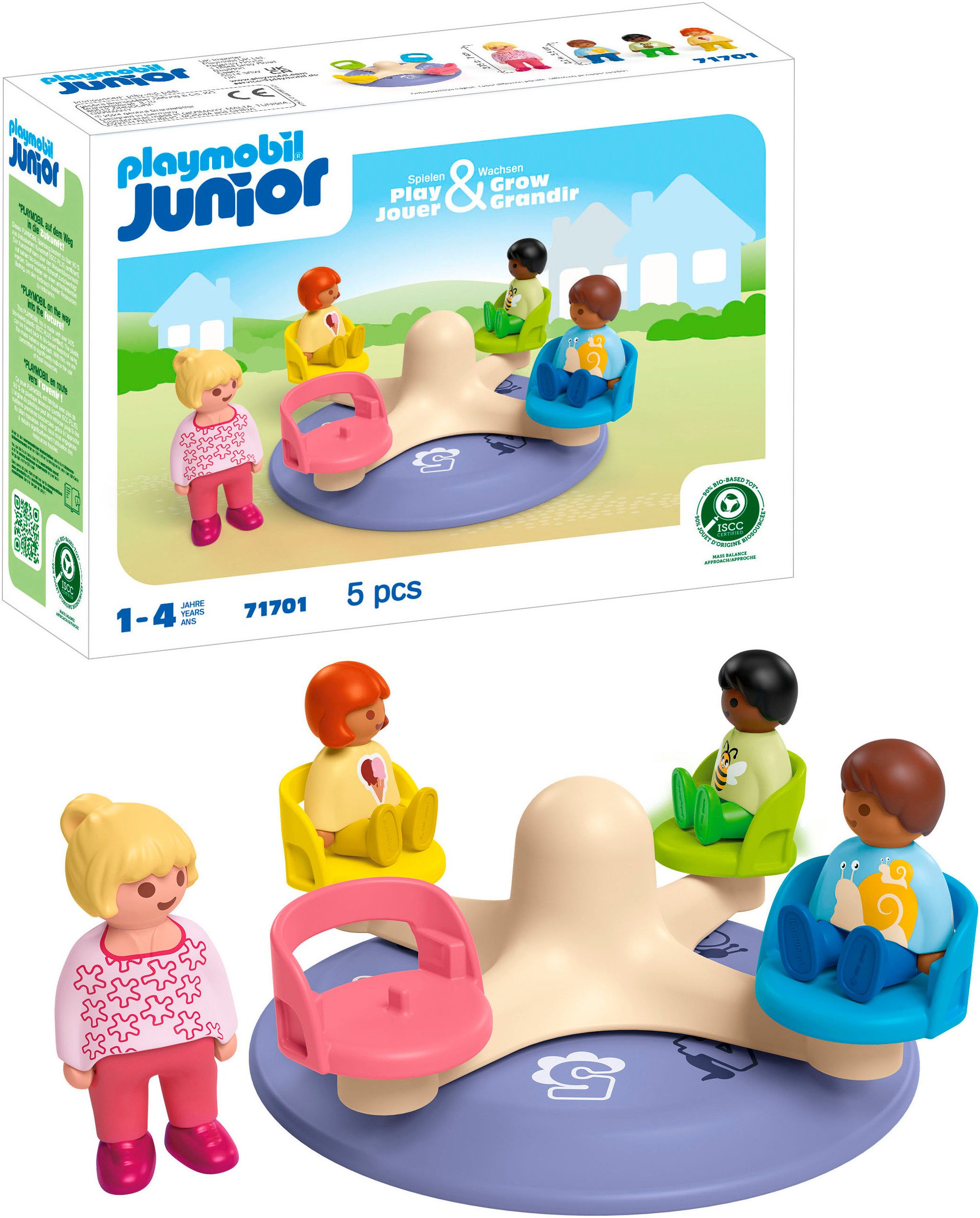 Playmobil® Zahlenkarussell (71701), JUNIOR Konstruktions-Spielset, (5 St), Made in Europe