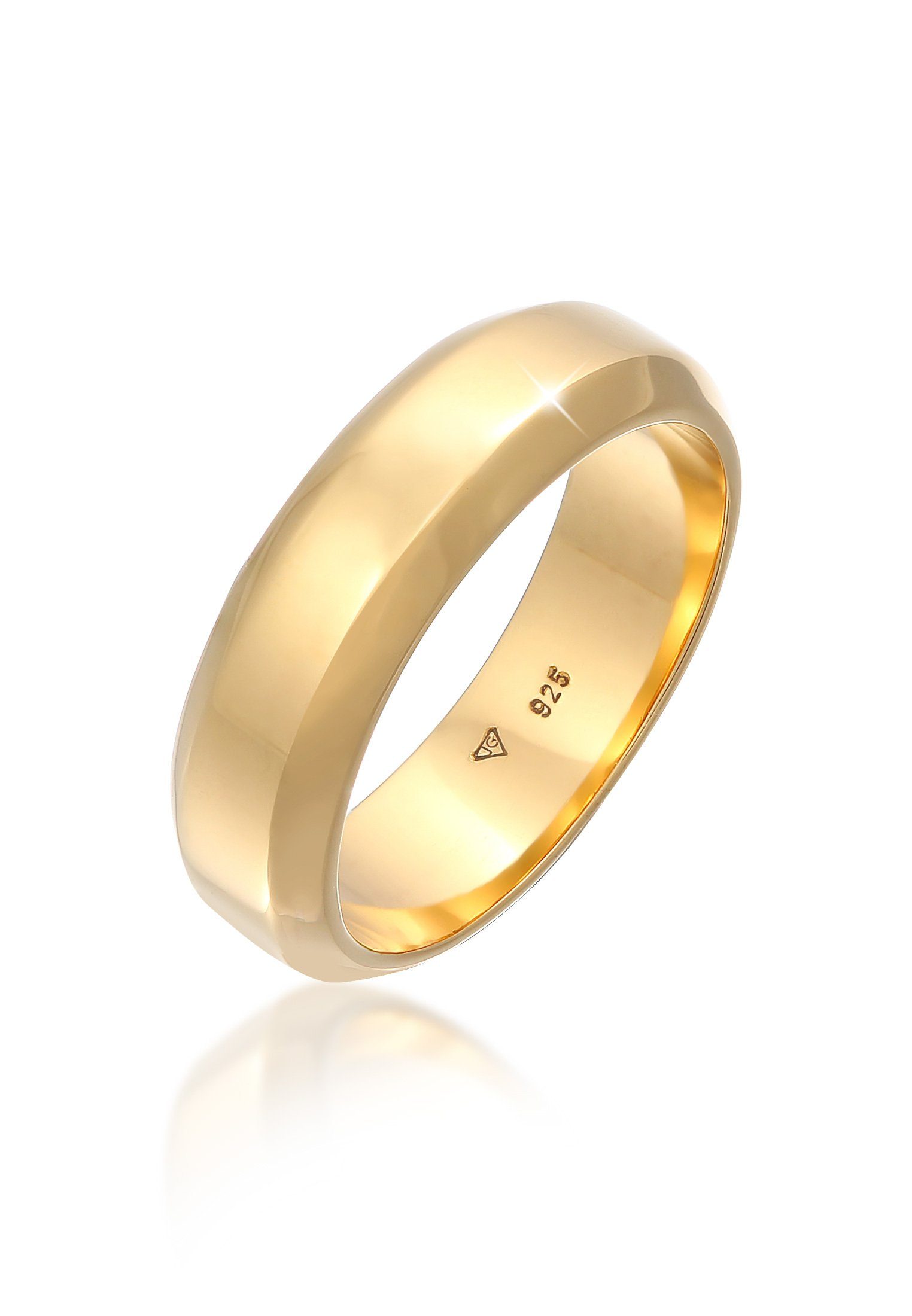 Kuzzoi Silberring Herren 925 Bandring Basic Silber Gold