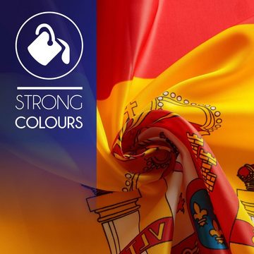 PHENO FLAGS Flagge Recycelte Premium Spanien Flagge 90 x 150 cm Spanische Fahne (Hissflagge für Fahnenmast), Inkl. 2 Messing Ösen