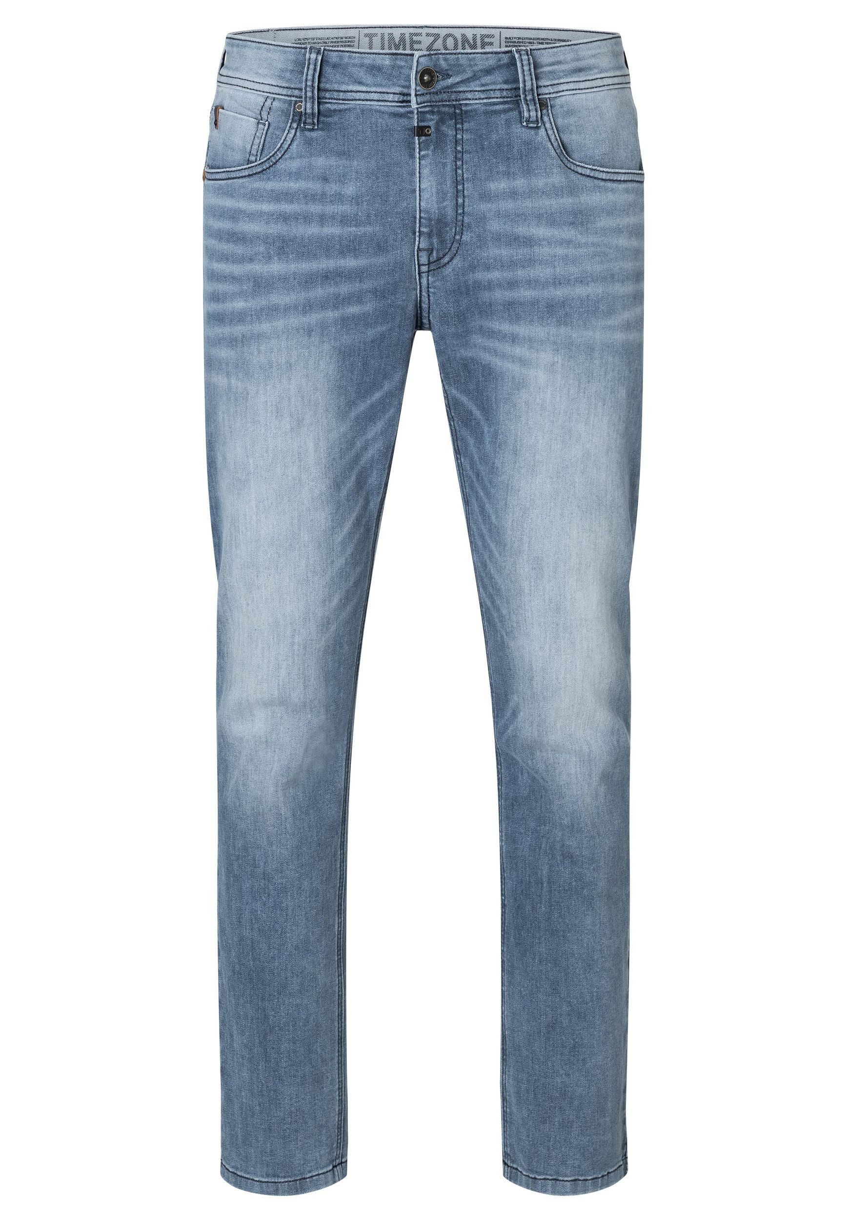 Slim-fit-Jeans Modisches Design mit Abnutzungsdetails und Knopfleiste