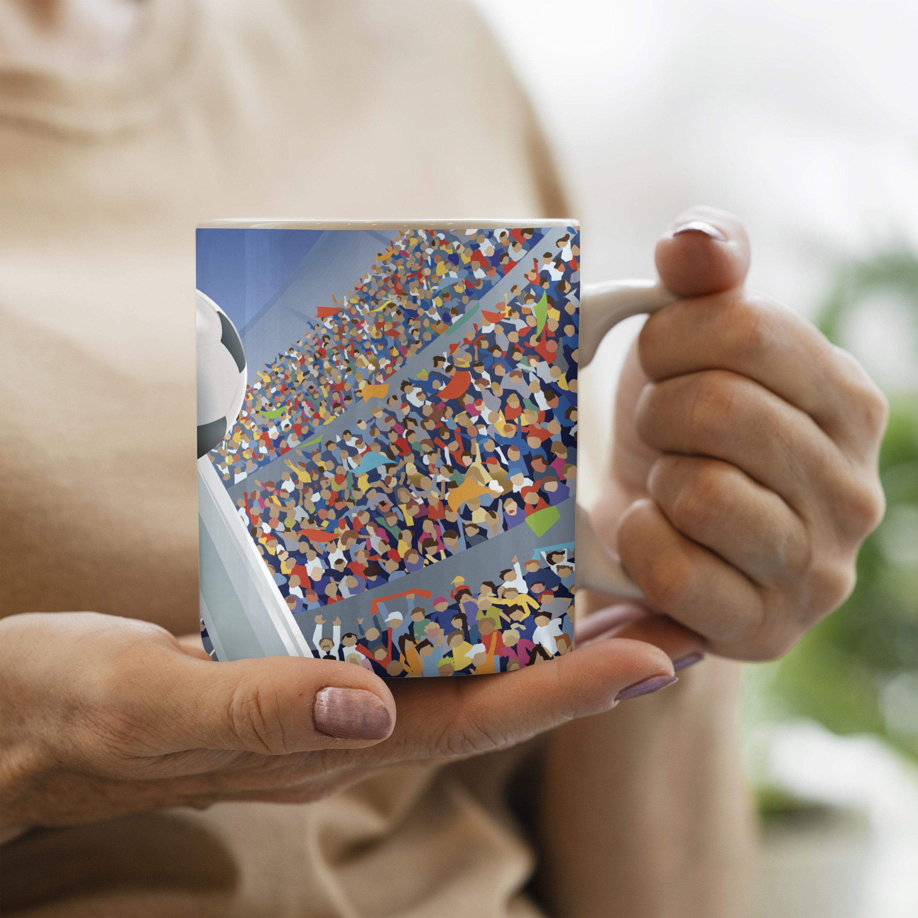MuchoWow Tasse Eine Illustration eines Torwarts, der den Fußball stoppt - Junge - Mäd, 1-tlg., Keramik, Kaffeetassen, Teetasse, Becher, Kaffeebecher, Geschenk