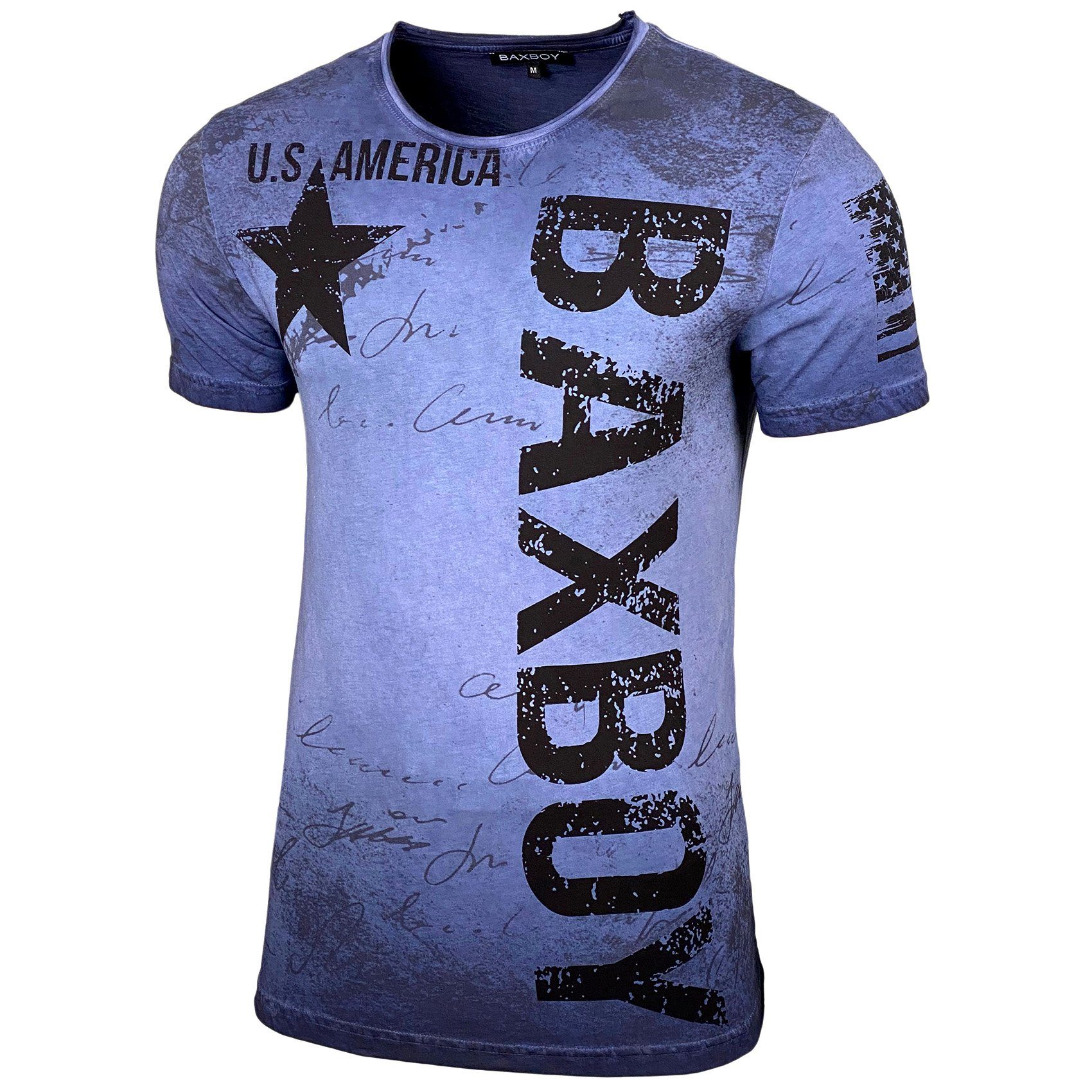 T-Shirt Baxboy T-Shirt mit großen Schriftzugprints