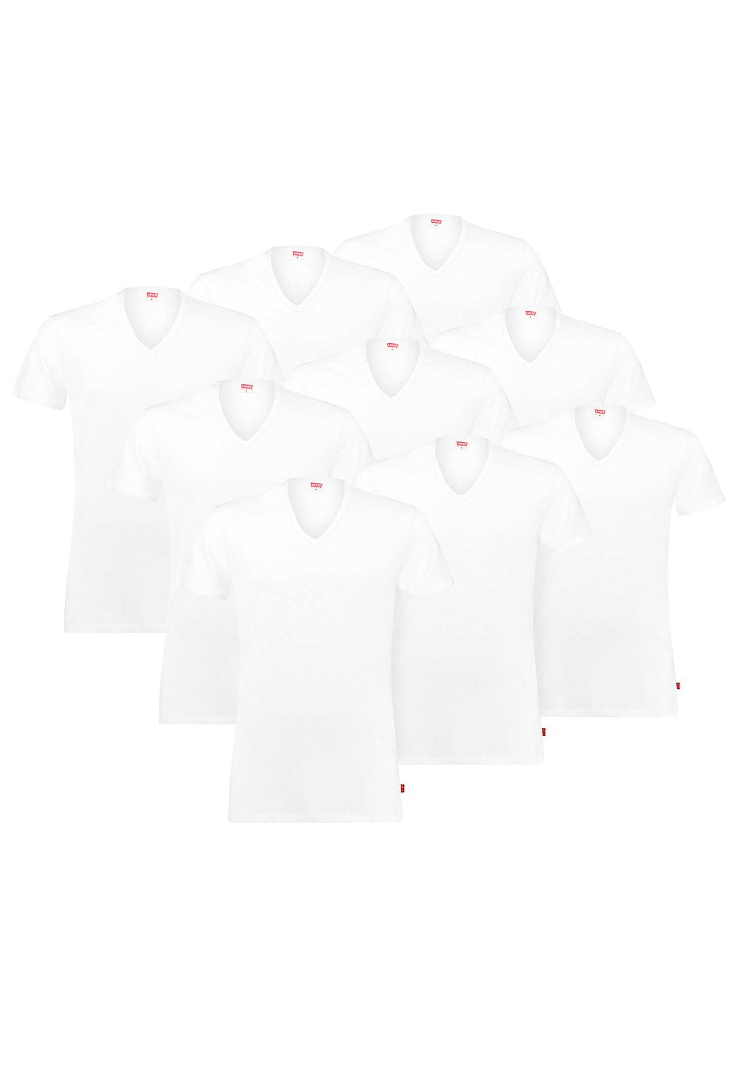 Levi's® Poloshirt LEVIS MEN V-NECK 3P ECOM (Packung, 9-tlg., 9er-Pack)