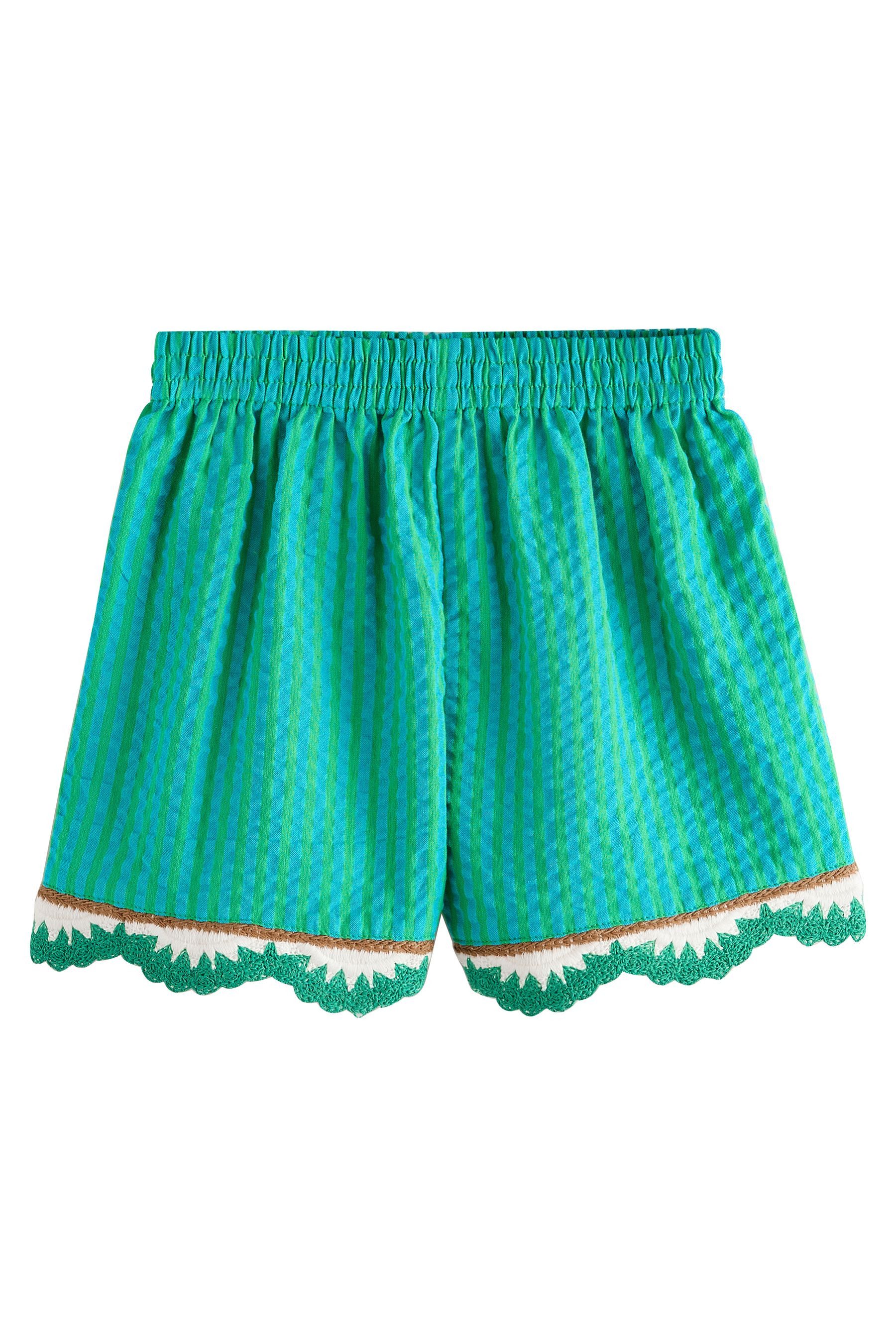 Shorts Shorts mit Häkelbesatz