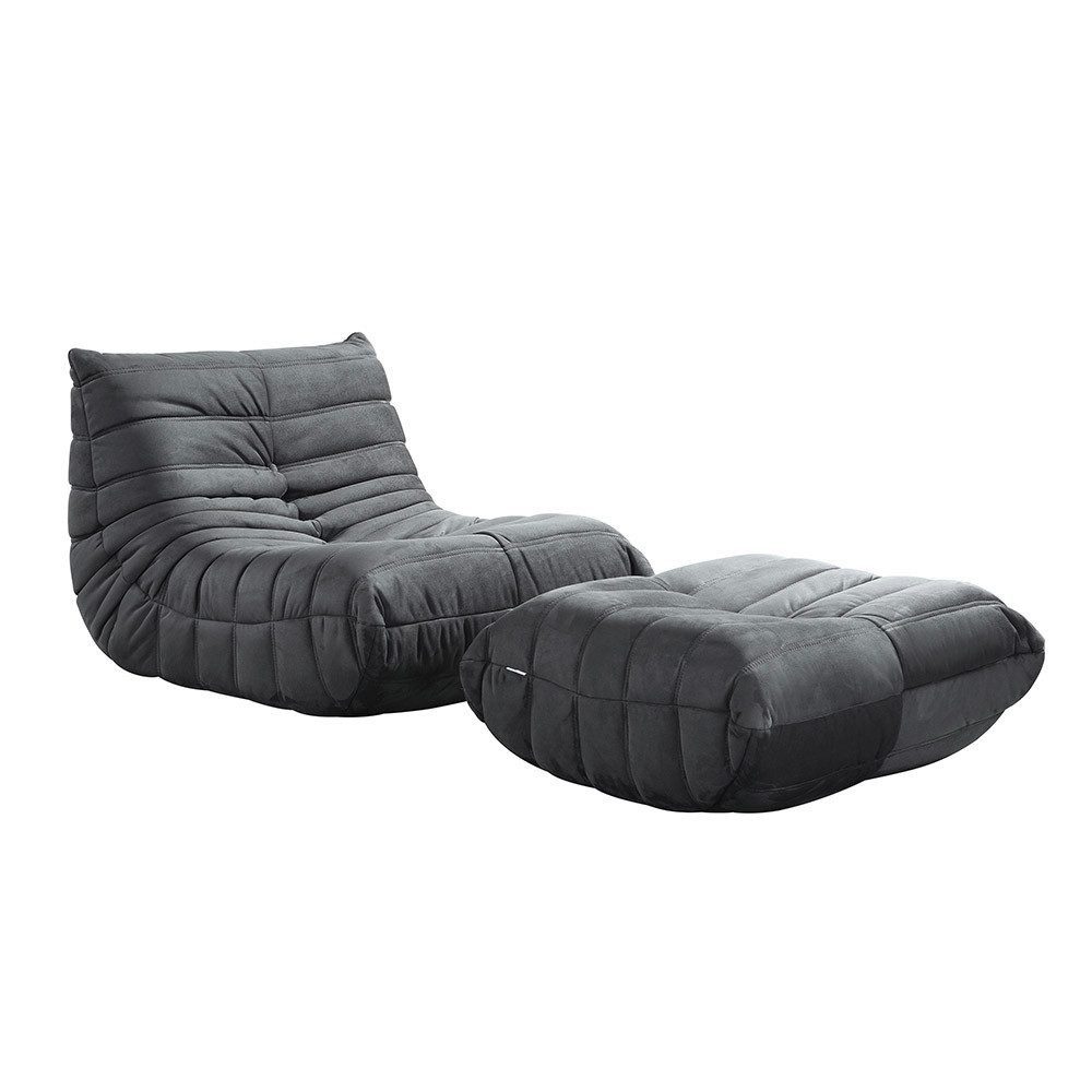 HOME DELUXE Relaxsessel CHILL - 102 x 87 x 70 cm, Anthrazit | Anthrazit/grau, 2 St