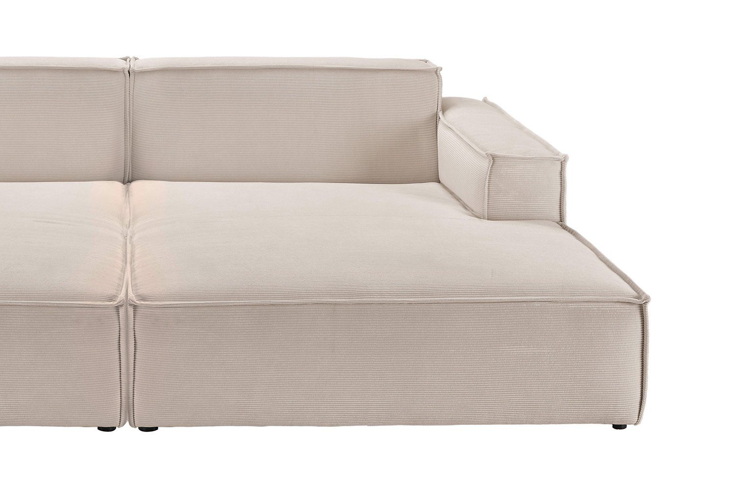 KAWOLA beige Sofa SAMU, Feincord Big-Sofa verschiedene Farben
