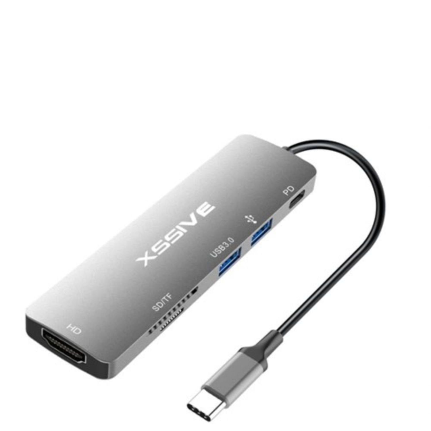 COFI 1453 USB-C Pro Hub 6 in 1 Adapter Schlanker Multi-Port USB-Adapter