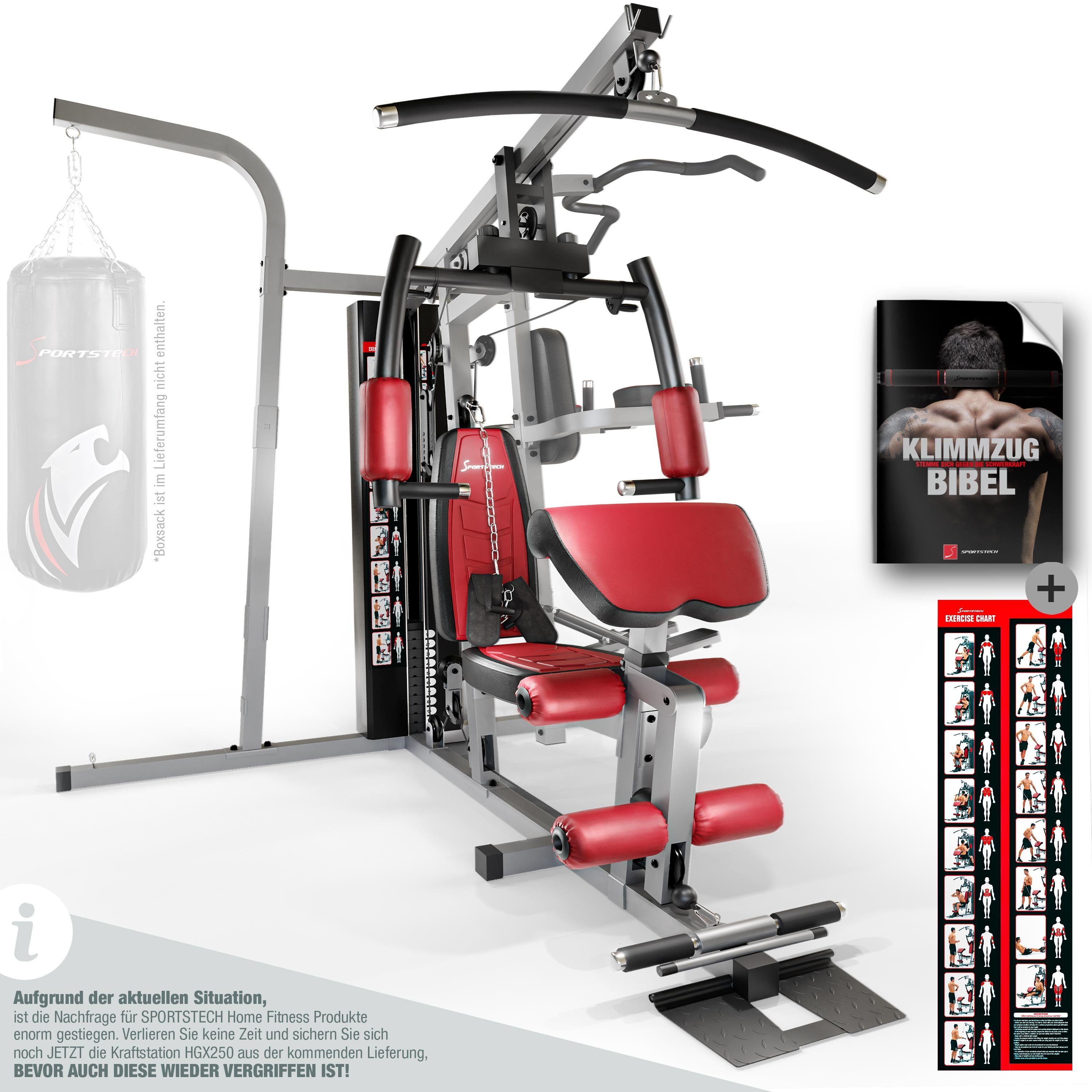 vidaXL Multifunktions-Fitnessgerät Home Heimtrainer Hantel Sit-Up Bank Boxsack 